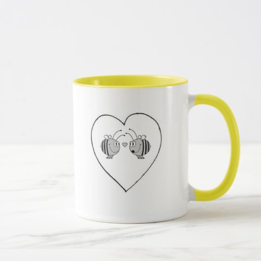 Biene in der Liebe-Kaffee-Tasse Tasse (Rechts)