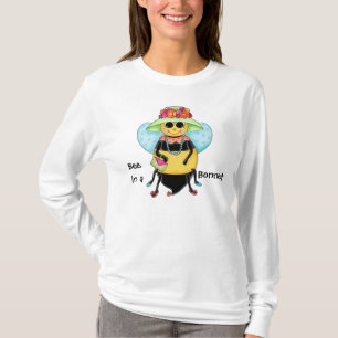 Biene in einem Bonnet Whimsy Honey Biene Art Custo T-Shirt