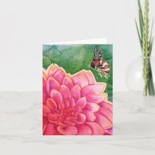 Biene in einer Dahlia Karte