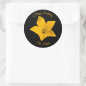 Biene in Squash Blossom Happy Birthday Sticker (Tasche)