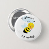 Biene in Tulip Garden Button (Vorne & Hinten)