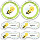 Biene in Tulip Garden Dieses Buch gehört Aufkleber (Vorderseite)