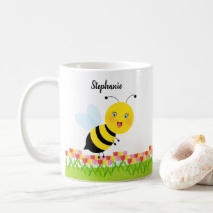 Biene in Tulip Garden Kaffeetasse