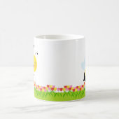 Biene in Tulip Garden Kaffeetasse (Mittel)