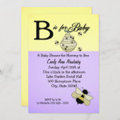 Biene ist für Baby Shower Einladung (Vorne/Hinten)