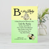 Biene ist für Baby Shower Einladung (Stehend Vorderseite)