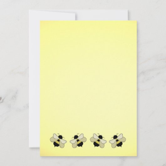 Biene ist für Baby Shower Einladung (Rückseite)