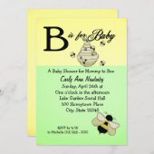 Biene ist für Baby Shower Einladung (Vorne/Hinten)