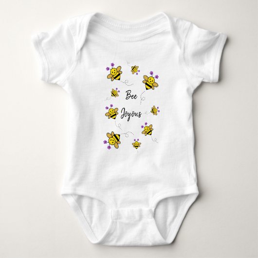 Biene Joyous Whimsical Floral Baby Strampler (Vorderseite)
