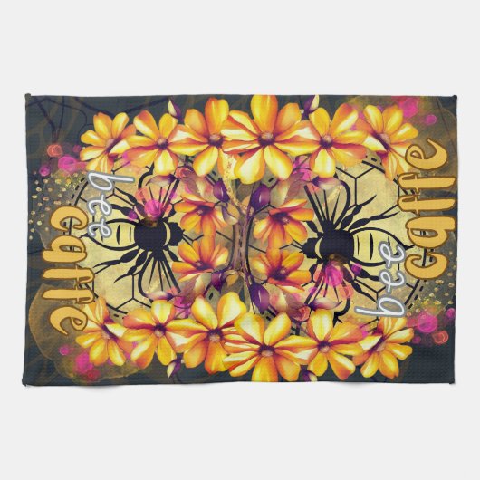 Biene, Kaffee Geschirrtuch (Horizontal)