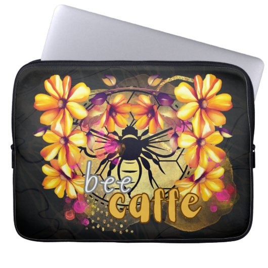 Biene, Kaffee Laptopschutzhülle (Vorderseite)