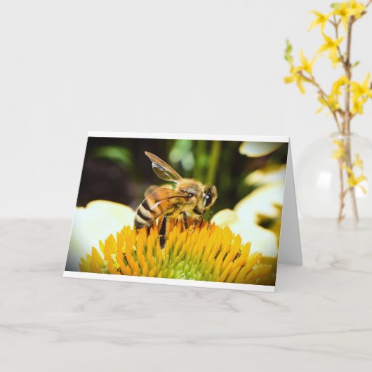 Biene, Karte (Gelbe Blume)