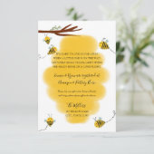 Biene Langstrecken-Babydusche Begleitkarte (Stehend Vorderseite)