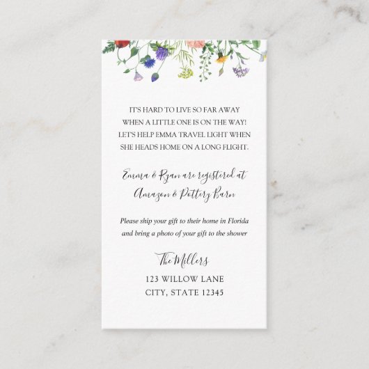 Biene Langstrecken-Babydusche Begleitkarte (Vorderseite)