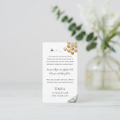 Biene Langstrecken-Babydusche Begleitkarte (Stehend Vorderseite)