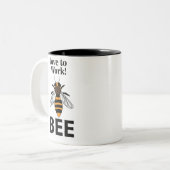 Biene Liebe zu arbeiten Zweifarbige Tasse (Vorderseite Links)