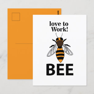 Biene Liebe zur Arbeit Biene Postkarte