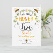 Biene, Mädchen, 2. Geburtstag, Little Honey, BUmbl Einladung (Stehend Vorderseite)