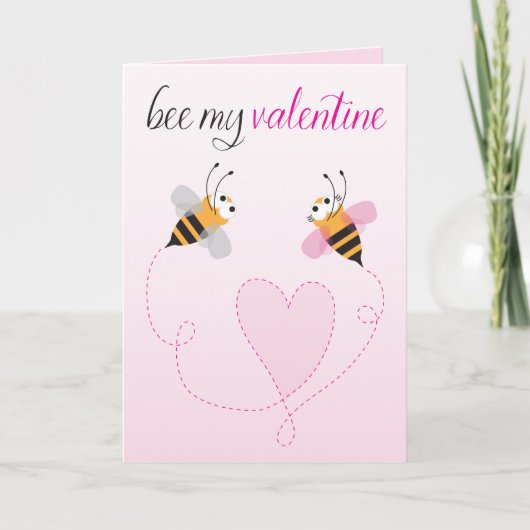 Biene mein Valentine - süße Karte Liebe Valentines (Vorderseite)