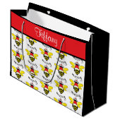 Biene Merry Holiday Geschenktasche Große Geschenktüte (Vorderseite Schrägansicht)