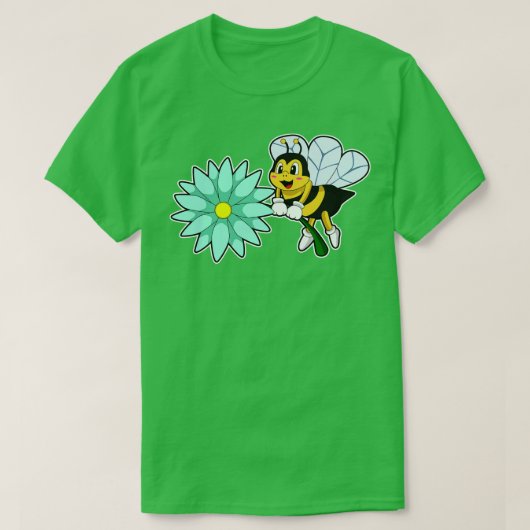 Biene mit Blume 1 T-Shirt (Design vorne)