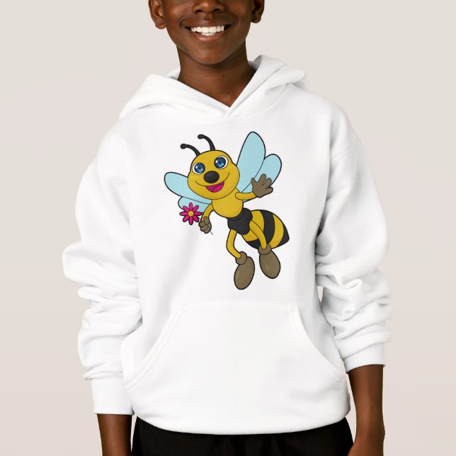Biene mit Blume Hoodie (Vorderseite)