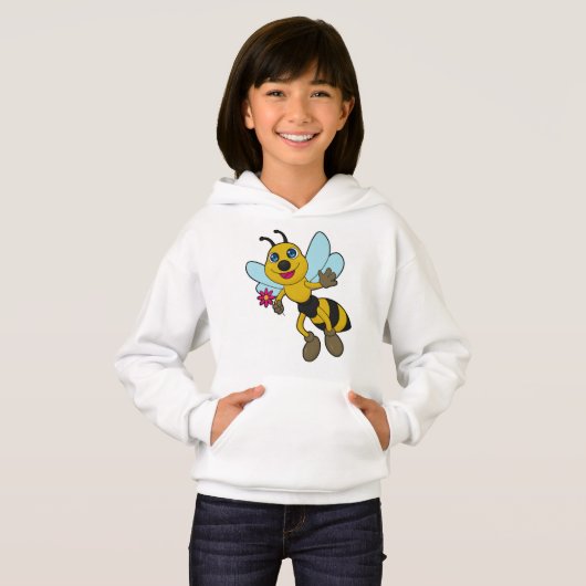 Biene mit Blume Hoodie (Vorne ganz)