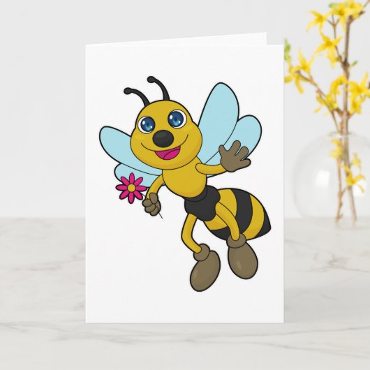 Biene mit Blume Karte (Gelbe Blume)