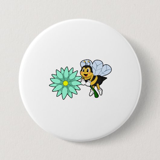 Biene mit Blume.PNG Button (Vorderseite)
