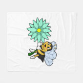 Biene mit Blume.PNG Fleecedecke (Vorderseite (Horizontal))