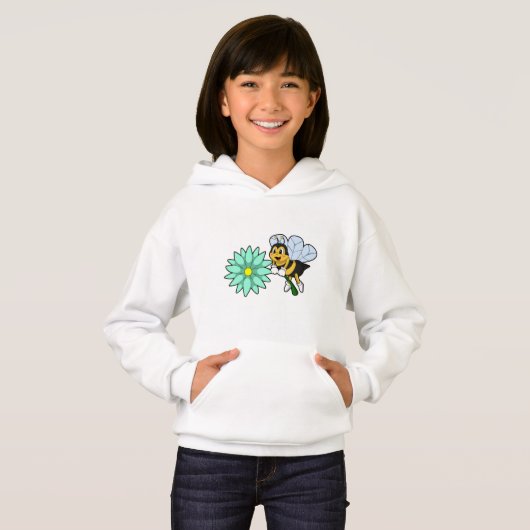 Biene mit Blume.PNG Hoodie (Vorne ganz)