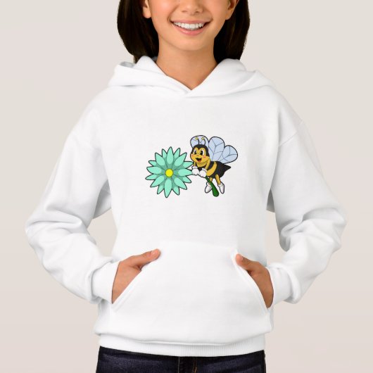 Biene mit Blume.PNG Hoodie (Vorderseite)