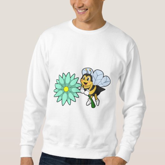 Biene mit Blume.PNG Sweatshirt (Vorderseite)