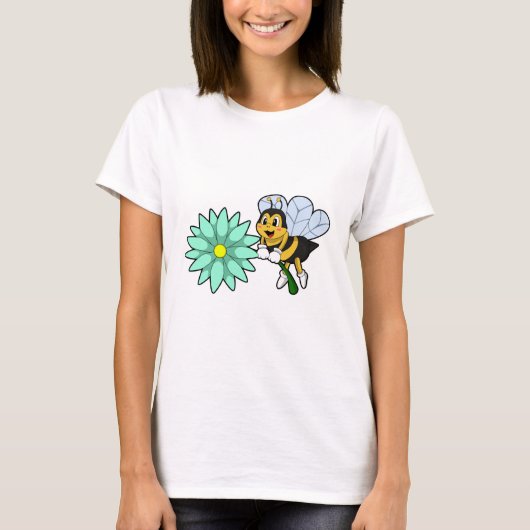Biene mit Blume.PNG T-Shirt (Vorderseite)