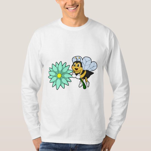 Biene mit Blume.PNG T-Shirt (Vorderseite)