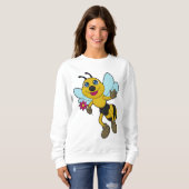 Biene mit Blume Sweatshirt (Vorne ganz)