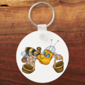 Biene mit Eimer-Schlüsselanhänger Schlüsselanhänger (Vorderseite)