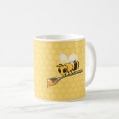 Biene mit einem Löffel bearbeiten Kaffeetasse (VorderseiteRechts)