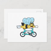 Biene mit Fahrrad Postkarte (Vorne/Hinten)