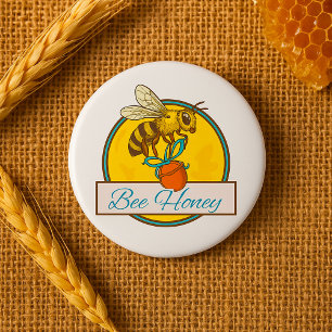 Biene mit Honey Jar Vintage Bienenzüchter Button