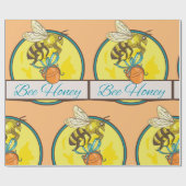 Biene mit Honey Jar Vintage Bienenzüchter Geschenkpapier (Flach)