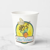 Biene mit Honey Jar Vintage Bienenzüchter Pappbecher (Vorderseite)