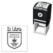 Biene mit Kronenwappen-Emblem Ex Libris Buchname Permastempel (Beispiel)