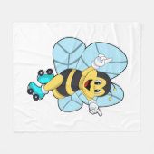 Biene mit Roller-Skaten Fleecedecke (Vorderseite (Horizontal))