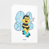 Biene mit Roller-Skaten Karte (Rückseite)