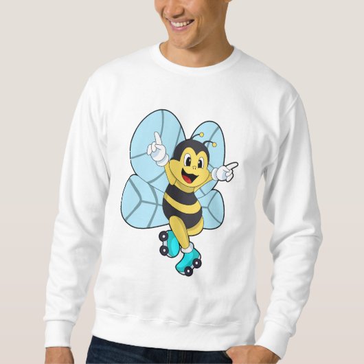 Biene mit Roller-Skaten Sweatshirt (Vorderseite)