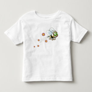 Biene mit rosa Blumen Kleinkind T-shirt