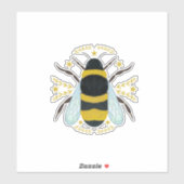 Biene mit Sternen und Blätter Aufkleber (Blatt)