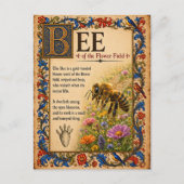 Biene, mittelalterliche Bestiarien-Kunst Postkarte (Vorderseite)
