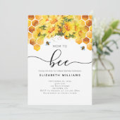 Biene Moderne Aquarell-Mama für Babydusche Einladung (Stehend Vorderseite)